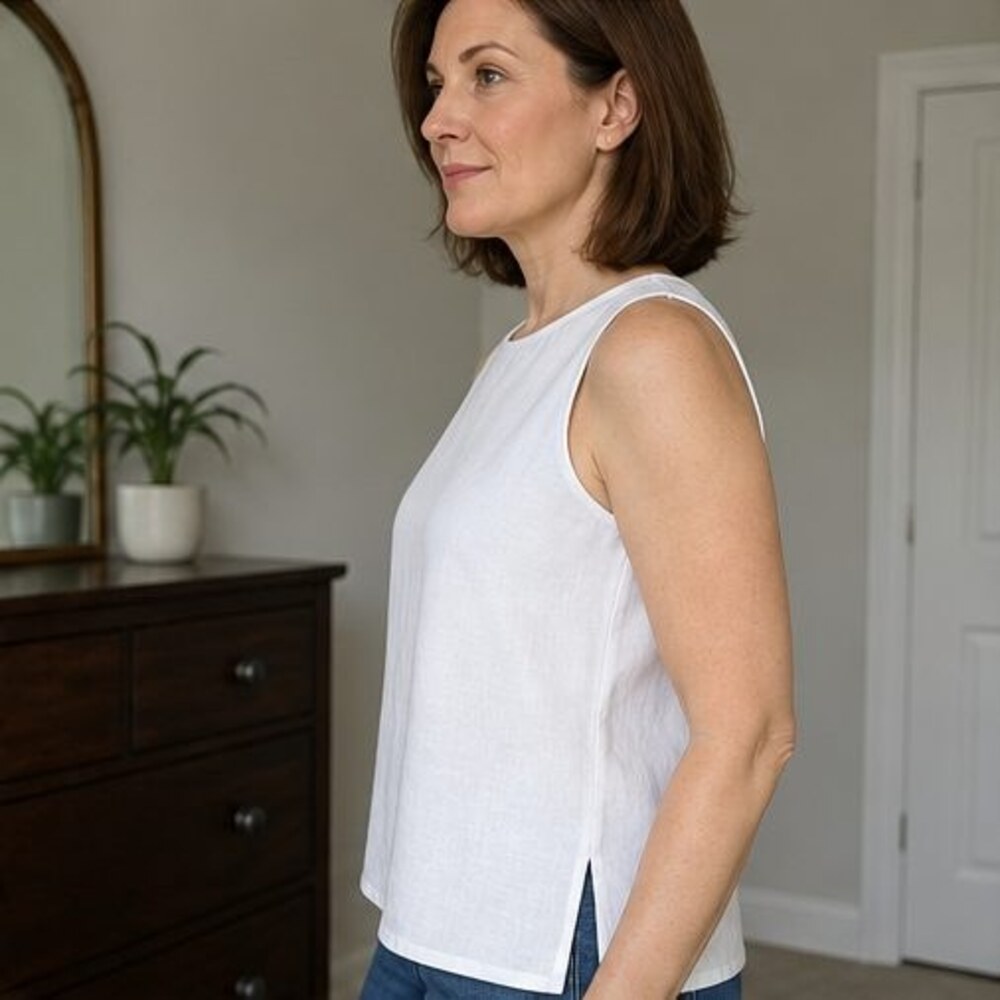Taupe Ruffle Blouse - Picture 3 of 6